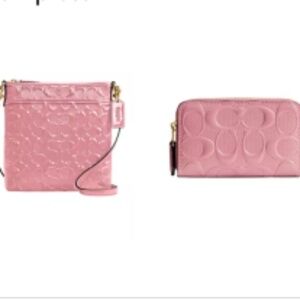 Coach "Kitt" Signature Messenger Crossbody Bag & Small Wallet Card Case Set NWT